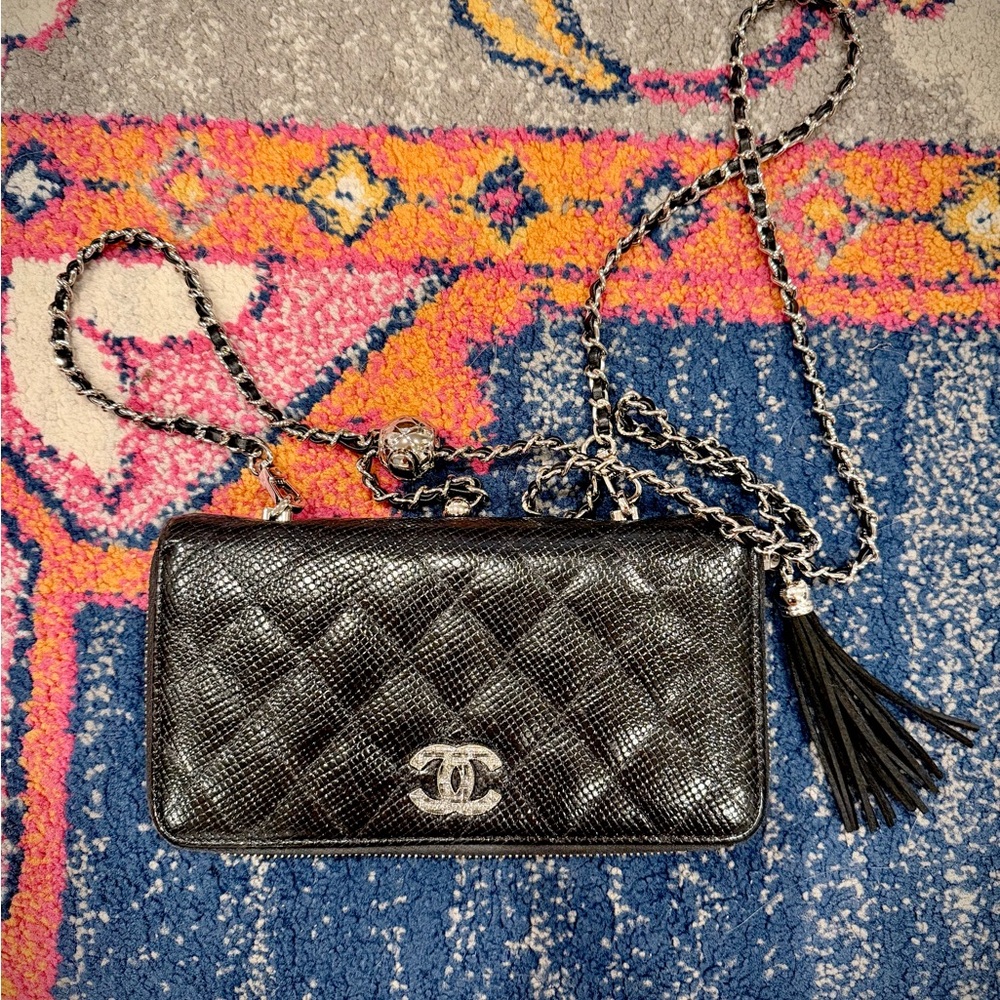 Chanel Black Quilted Wallet on Chain